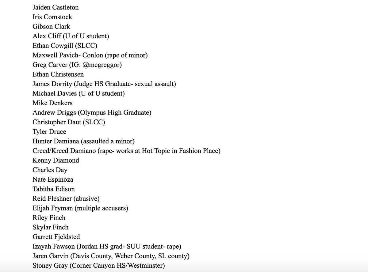 ExposedSlc's tweet image. Official list recovered, new additions coming soon #exposeutah #exposeslc #utahrapists (1/?)