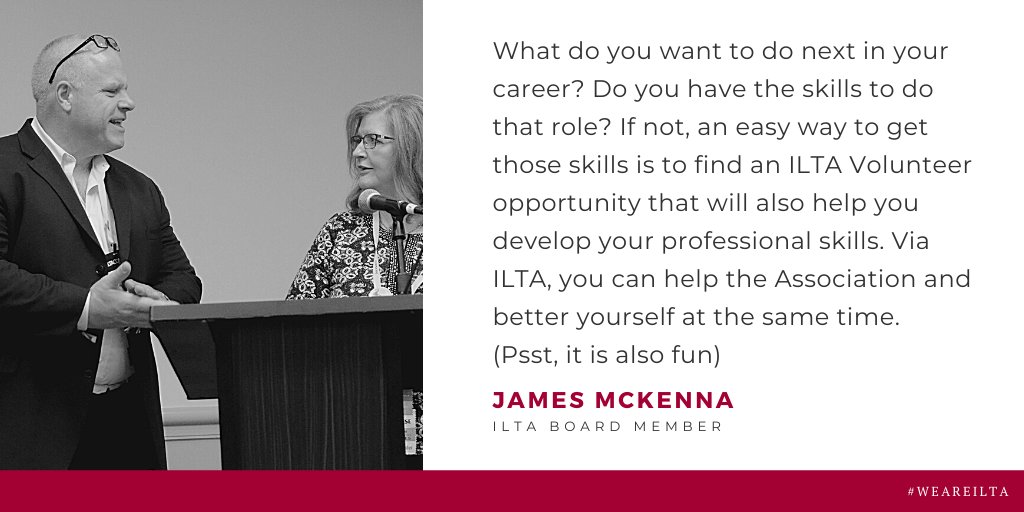We have several #ILTAVolunteer opportunities open. Take a look and  see where your skills can be applied. Find the roles and applications here: ow.ly/hs9d50Aj2Mq. #legaltech #ILTAMember