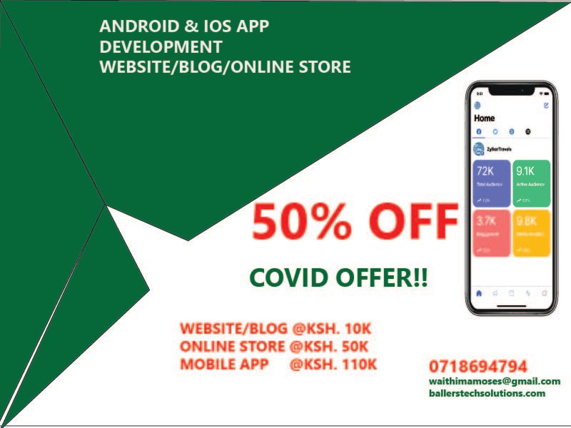 BallersTech's tweet photo. Why Pay More for your blog/professional website / app / online store?
Get a 50% discount today!

#COVID19 #TTTT #SenateNiYaSweetie #KirinyagaCelebratesWaiguru #10over10 #cbiforsushant #TTTT Kivutha Kibwana #HeyAmina #somalia #siasazamudavadi kalonzo #CorruptSenateKe #chemistry https://t.co/jEvhkN2rIV