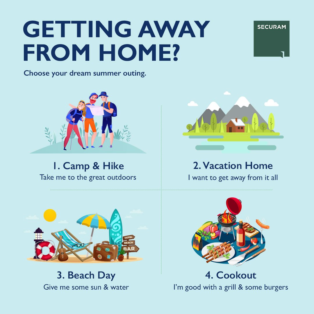 securamsmart's tweet photo. As we start leaving home, where are you going? Let us know. Tag a friend. Be safe!  

#securam #securamtouch #smarthome  #smartlock  #homeautomation #tech #highsecurity #home #homesweethome y #quote #quotes #inspiration  #summer  #summervibes #summertime #vacation #getaway #quiz https://t.co/GrEpsOUJld