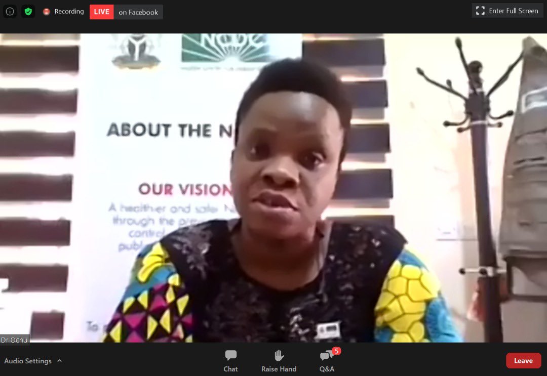 NCDCgov's tweet photo. On today’s #PreventEpidemicsNaija webinar organised by @nighealthwatch, our Head of Prevention Programmes &amp; Knowledge Management, Dr Chinwe Ochu spoke on the need to adapt strategy &amp; messages to evolving evidence on #COVID19.

Watch full webinar here
https://t.co/t1DL520Hqg https://t.co/QIsOmyt0Yb