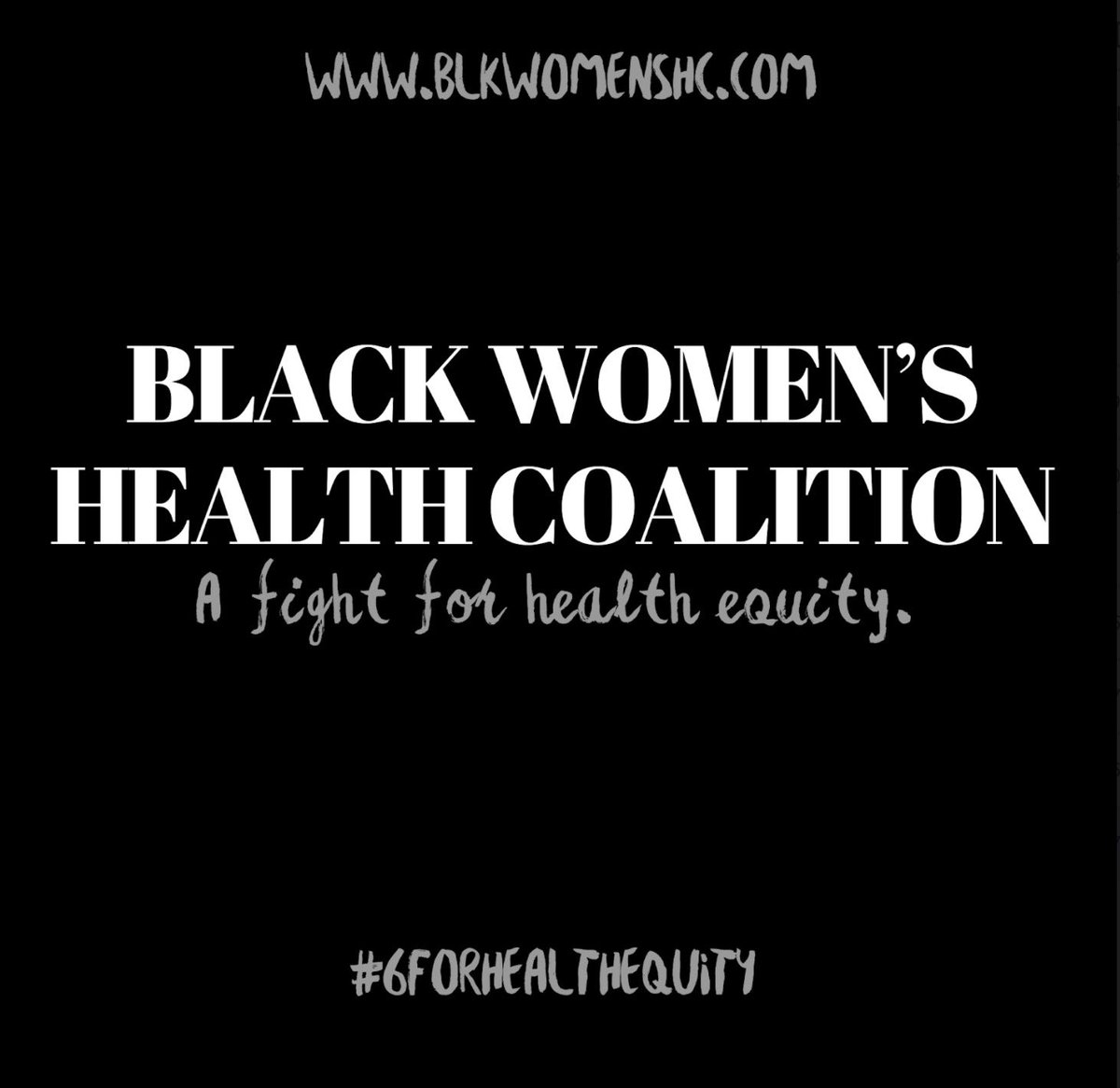 samanthadenae08's tweet photo. The Black Women’s Health Coalition was created by African American women who are tired of misdiagnosis &amp; being silenced within their community. BWHC is committed, but we need YOU!
Sign the petition to demand health equity!

https://t.co/wvdjxiiqi8

#6forhealthequity
#bwhc https://t.co/jJbJd0ml8P