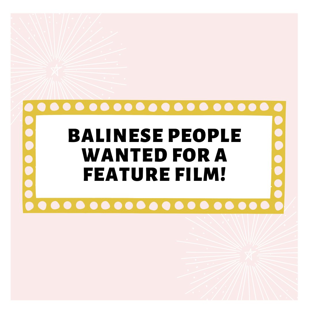 HowellMgmt's tweet photo. 🚨 Casting Call for Balinese people for a Feature Film shooting early 2021 in Australia. Check out our FB or Insta for role descriptions! #castingcall #howellmgmt #balineseactors #actorsneeded #featurefilm #balinesetalent #talentneeded #australianactors https://t.co/VFQm2jvwgY