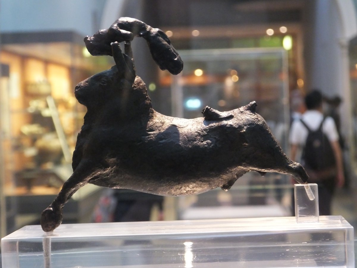 Bronze figurine of a bull and acrobat. Probably from south west Crete, 1550-1450 BC. Heraklion Archaeological Museum. #MuseumsUnlocked