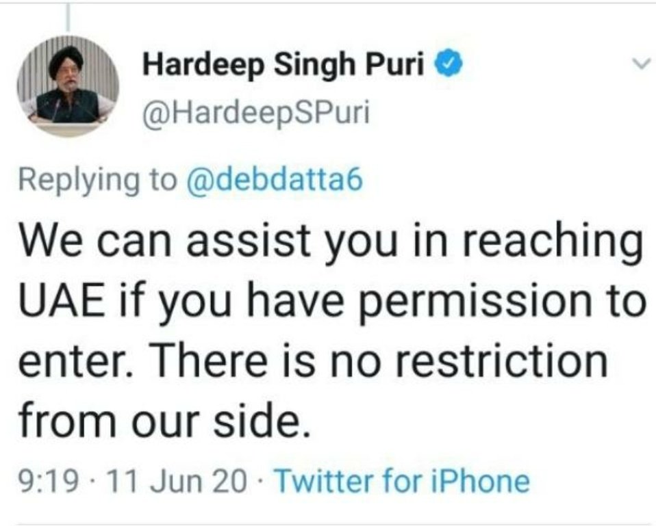 AHDDxb1's tweet photo. @HardeepSPuri @vipulifs @AmbKapoor 
@MoCA_GoI 

ANY ANSWERS TO THE HELP &amp; PROMISES  MADE TO THE UAE INDIAN RESIDENTS 
WHEN CAN WE FLY AFTER LOSING OUR LIVES &amp; LIVELIHOODS SUCH AN PATHETIC CASUAL APPROACH BY ITS OWN COUNTRY OFFICIALS IS A VERY SORRY STATE OF AFFAIRS 
V R READY✈🇦🇪 https://t.co/RJkMk1DzKF