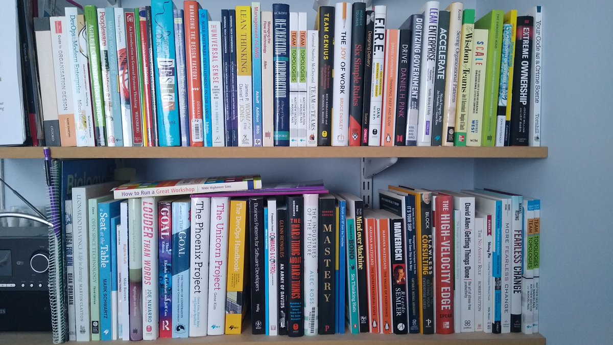 matthewpskelton's tweet photo. Someone from my @TeamTopologies training today asked me for a high-res photo of my bookshelves, so here it is :)
πππππ https://t.co/oEaBsEPXrF
