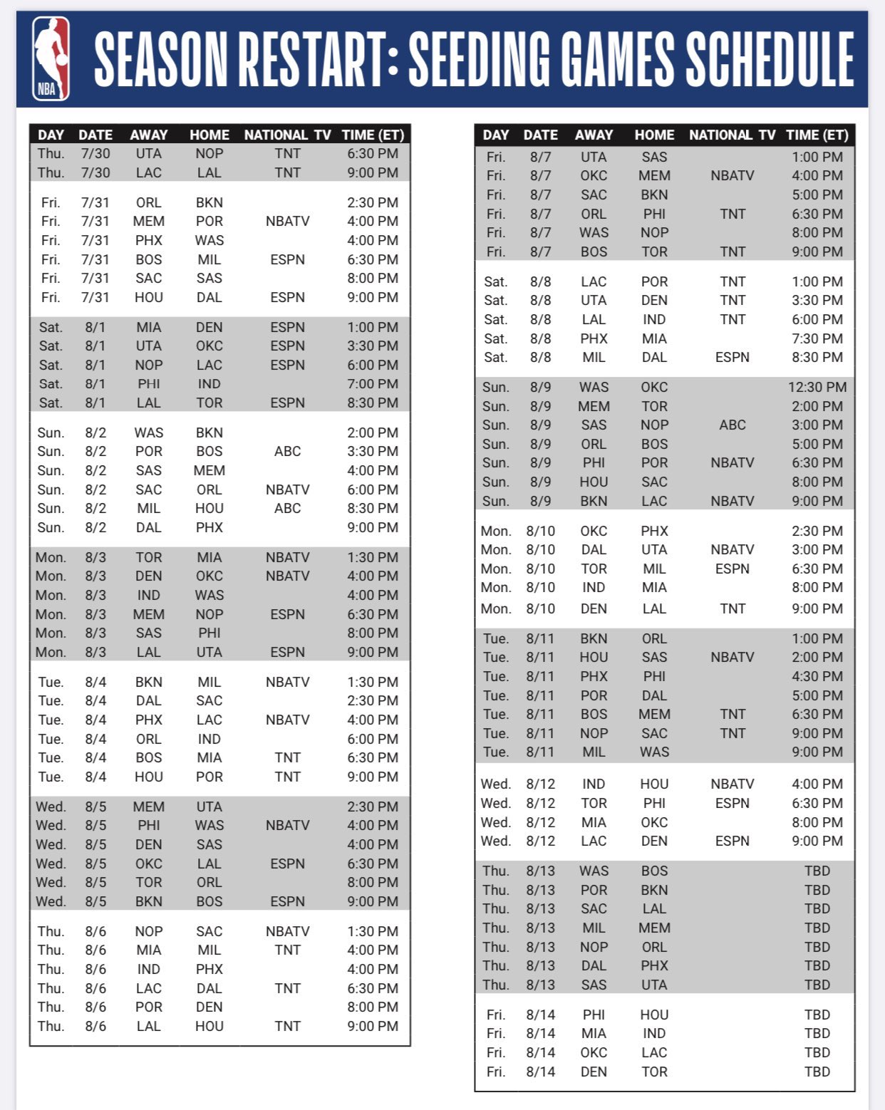 48 HQ Pictures Nba Orlando Schedule Release : The Nuggets Nba Schedule For Orlando Has Been Released Denver Stiffs