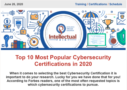 learnwithip's tweet photo. Top 10 Most Popular #Cybersecurity #Certifications In 2020 👈 Read more in this weeks newsletter. https://t.co/8Z9sxlt5SU

#CISSP #CCSP #CEH #AWS #Security #Specialty #CySA #Comptia  #Resume #Review #UiPath #ITIL #Python #Elastic #Analyst #Summercamp #ETH #HTMLhero #ML #career https://t.co/GRXDsoI6XO