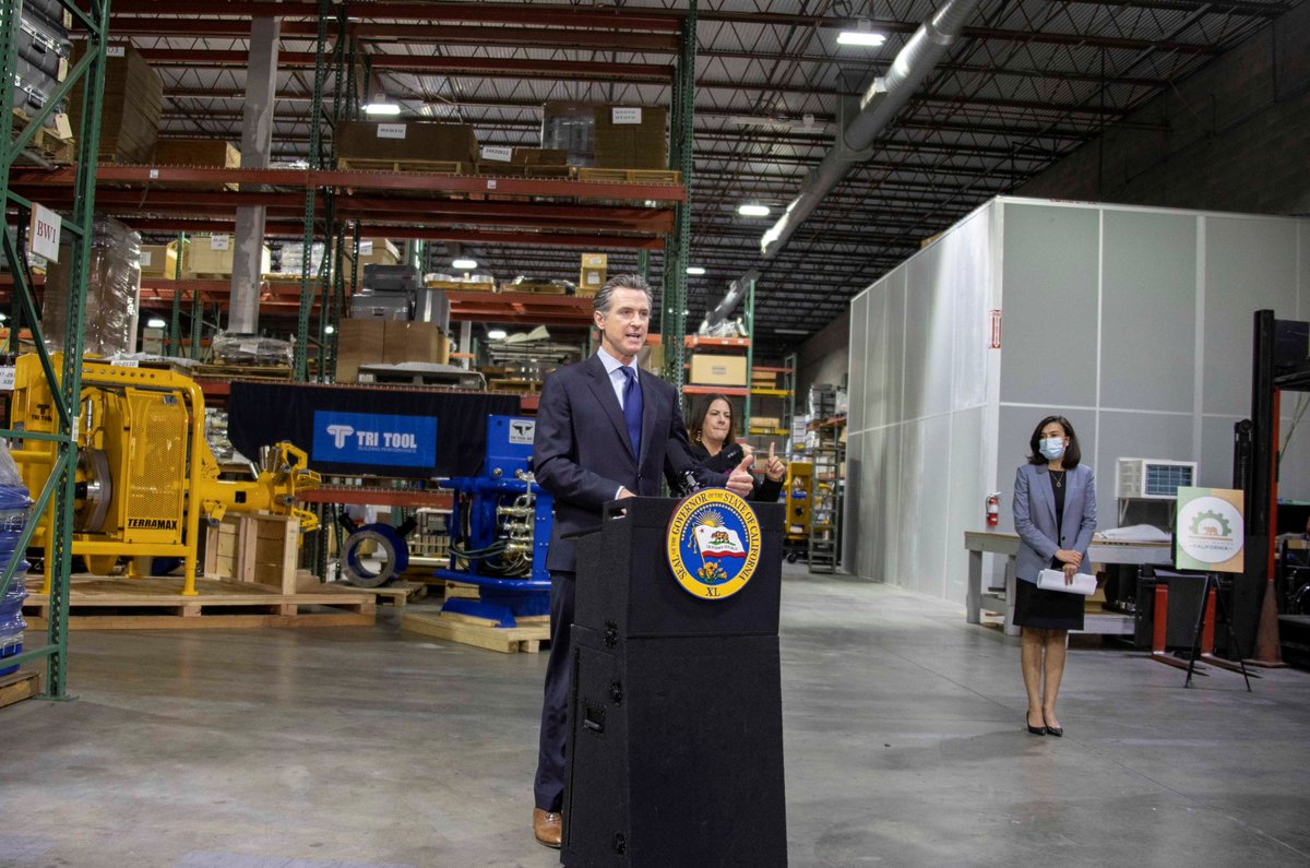 Today, Governor <a href="/GavinNewsom/">Gavin Newsom</a> visited Tri Tool, a California manufacturing company where he announced a new online marketplace run by <a href="/cmta/">CA Manufacturers & Technology Association</a> that will help California companies access non-medical grade PPE. 

CA companies can learn more here: SafelyMakingCA.org