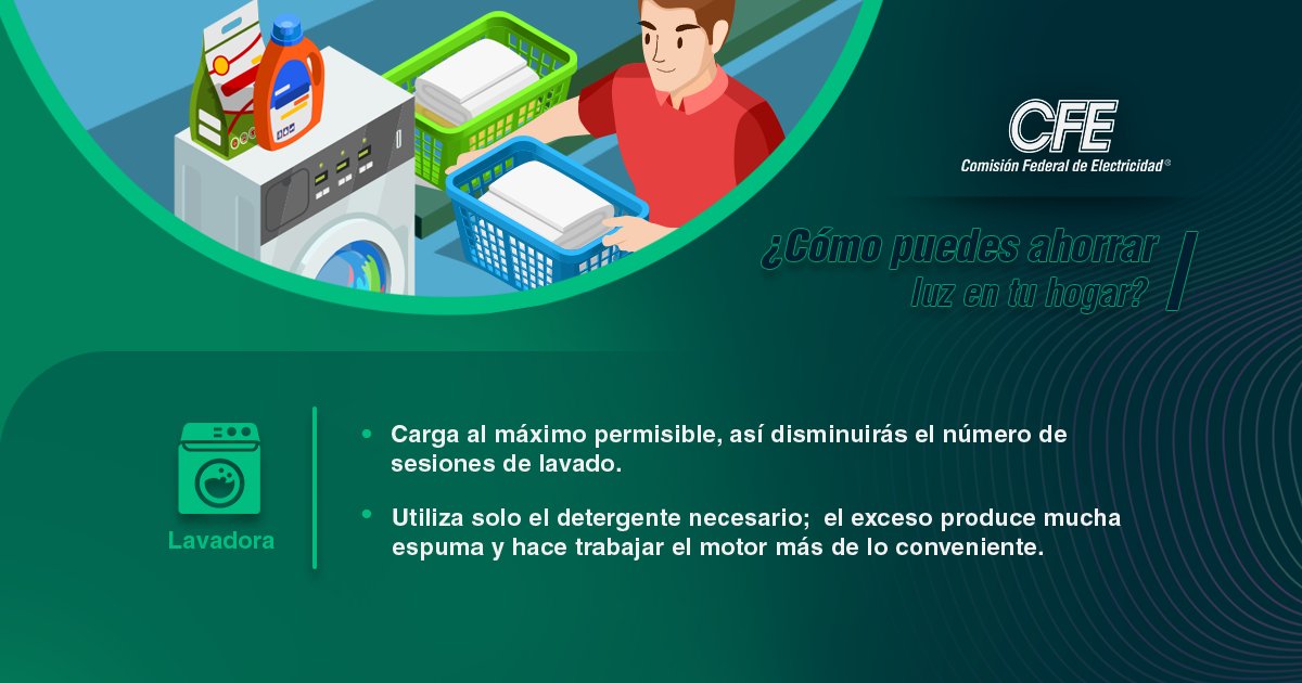 CFEmx's tweet photo. #AhorraEsCuando| Continuamos en contingencia sanitaria, por ello te dejamos este consejo con el que podrás ahorra luz. Y no lo olvides, ¡#QuédateEnCasa! https://t.co/4NjzlPjQAB