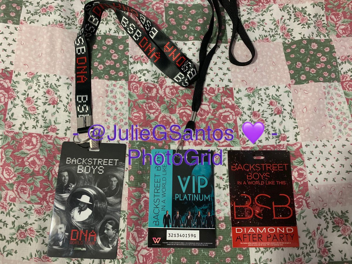 JulieGSantos's tweet photo. @backstreetboys Here’re some! #IAWLTTour2015 #VIPPlatinum #AfterPartyDiamond 💎 #DNATour2020Rio #VIP 🧬💜 #backstreetboys https://t.co/iT13ecn0Au
