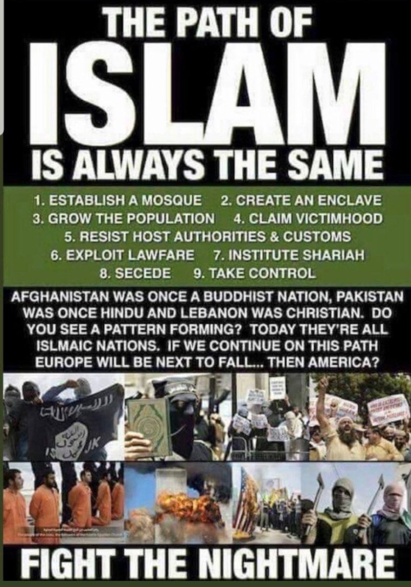 Emrys4210's tweet photo. @Audie_Murphy45 @LadyMagaUSA Yes, very true! #CancelIslam https://t.co/jiIHJ3Kndw