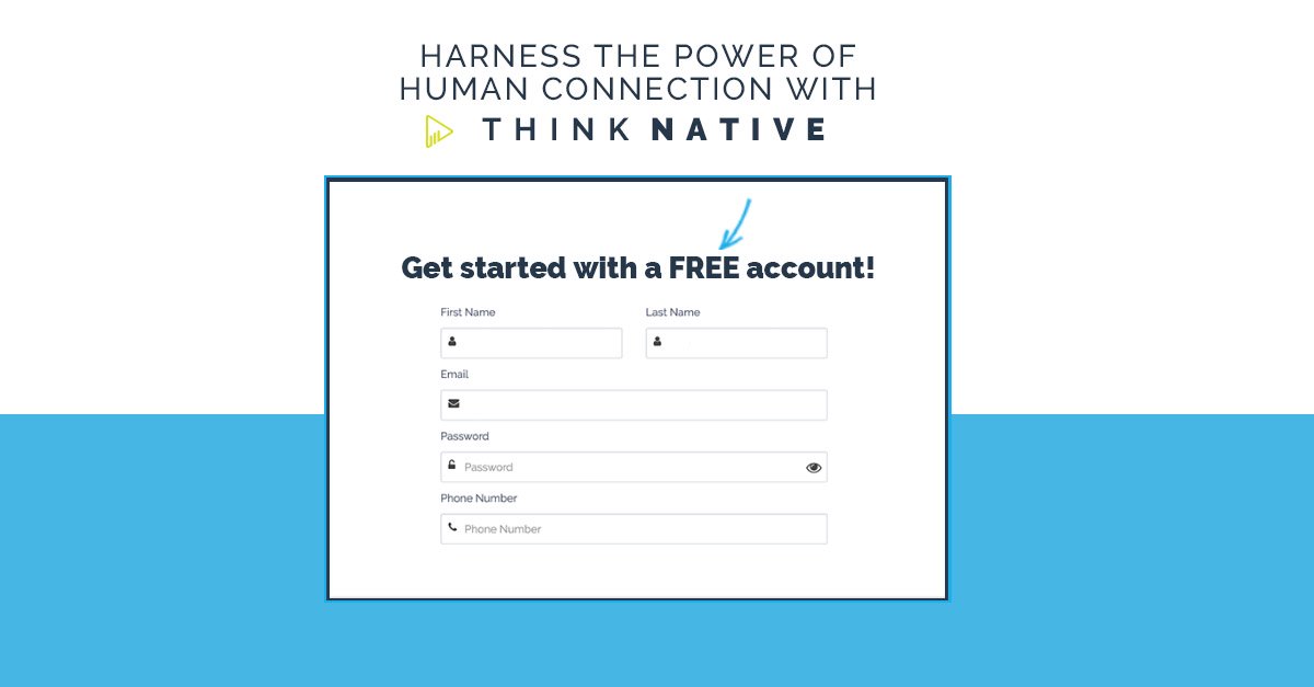 ThinkNativeTech's tweet photo. If you've been wondering how Think Native can work for you and peer support program, wonder no longer. Sign up for a FREE account and take a look around.

https://t.co/EkKFuV21FF

#THINKNATIVE  #THINKNATIVEstories  #THINKNATIVEimapct  #humanizingpeersupport #humanizingtechnology https://t.co/YTX8pbcC7T