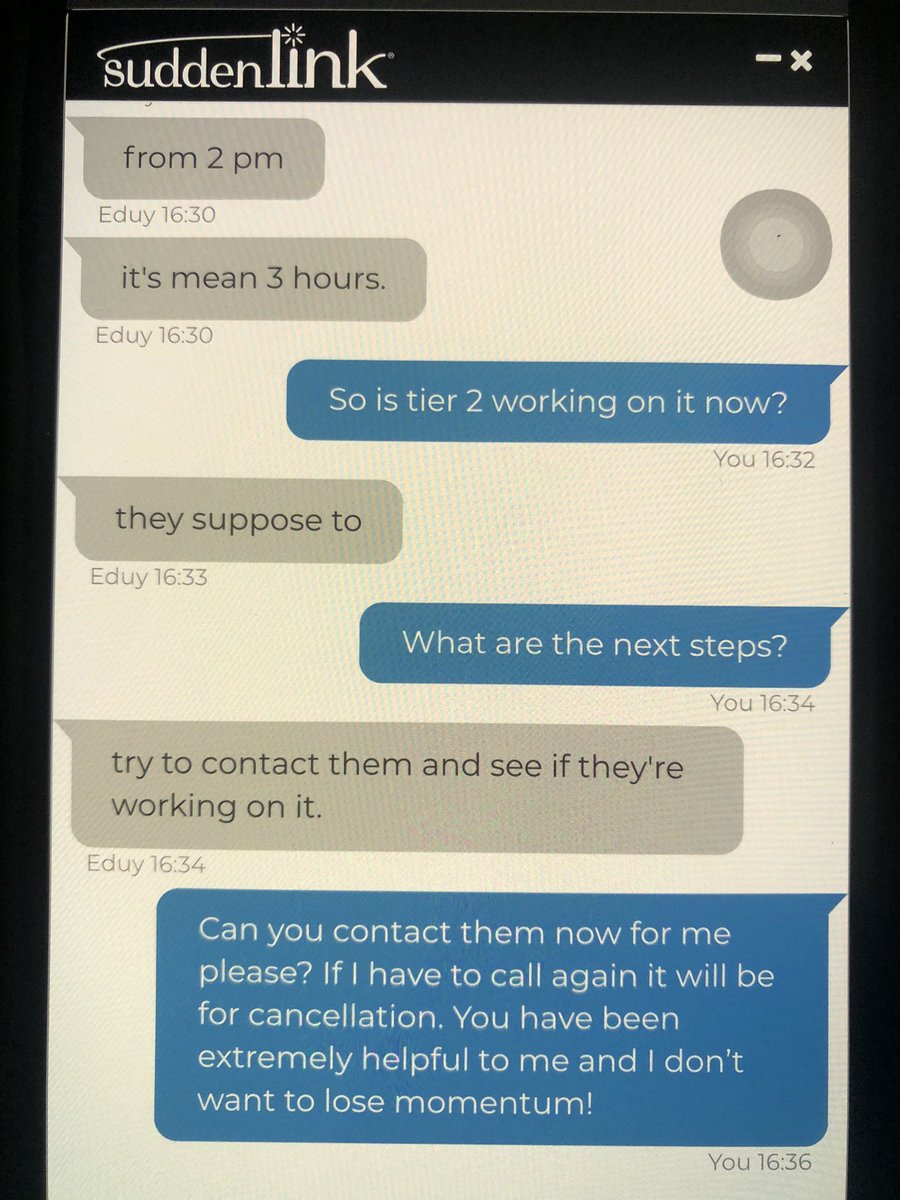 TamaraLexow's tweet photo. Really? Really @Suddenlink ???
I feel like we are in some parallel universe where “help” means “make things really hard and extra frustrating.” https://t.co/Dt7GwmT29N