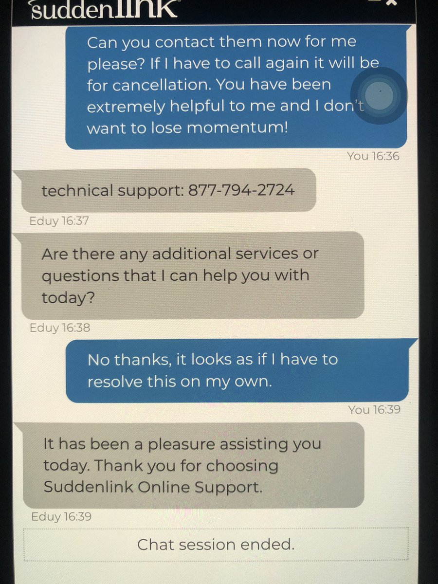 TamaraLexow's tweet photo. Really? Really @Suddenlink ???
I feel like we are in some parallel universe where “help” means “make things really hard and extra frustrating.” https://t.co/Dt7GwmT29N