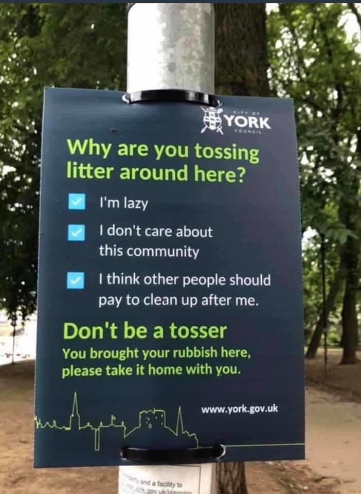 We need this sign to be rolled out nationwide. Immediately. #takeyourlitterhome