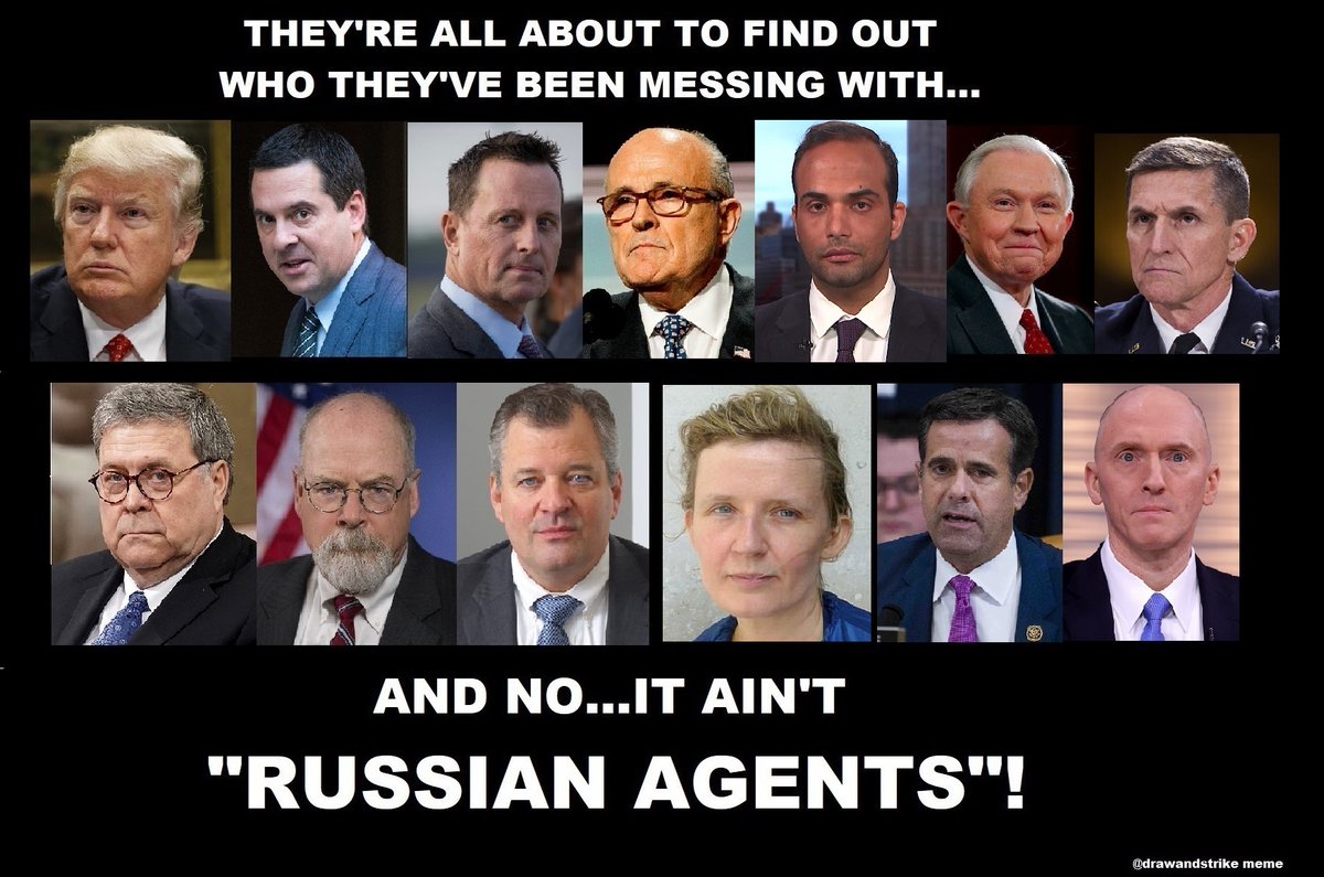 Rejoice and be of good cheer, little flock, for most of these goons are going to prison. Comey, McCabe, Strzok, Lisa Page, Bob Mueller, Andrew Weismann, Brandon Van Grack and about a dozen others...Man, it's almost unfair.They had NO IDEA who they were messing with.