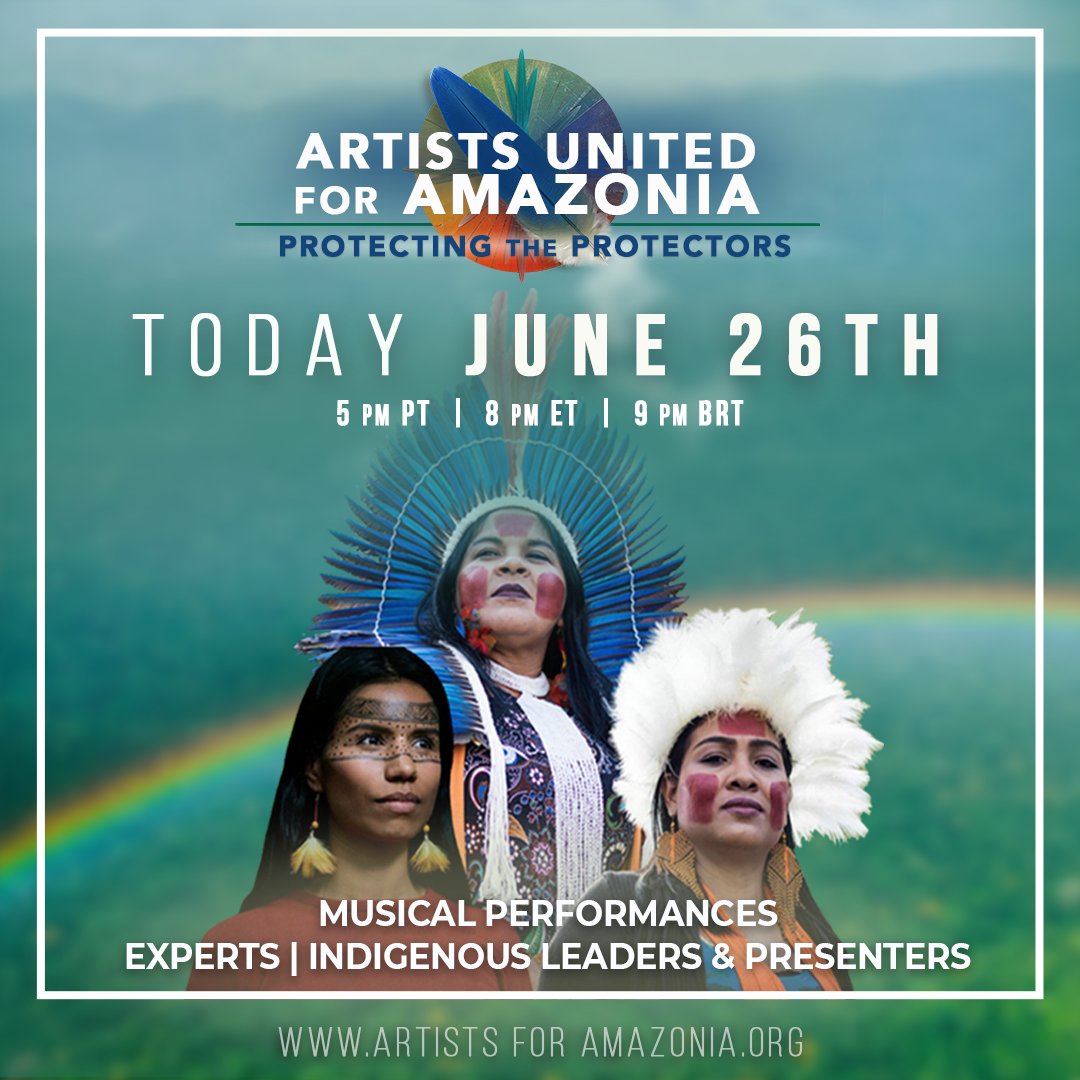 Tune in now to artistsforamazonia.org - COVID-19 is threatening the existence of the indigenous peoples in the Amazon. Help us protect these guardians of the forest by donating to the #AmazonEmergencyFund🌿 Text AMAZON to 40649. Thank you @amazonwatch @AmazonAidF @green4EMA