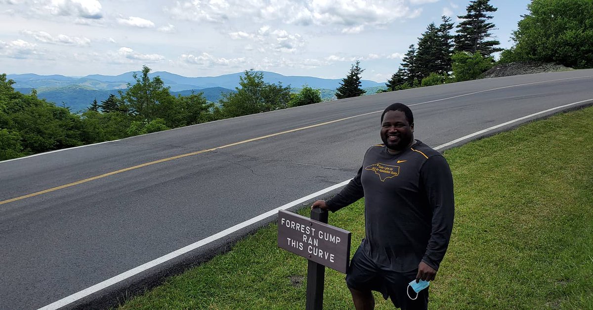 CortBraswell's tweet photo. Finally made it to the grandaddy of them all, GRANDFATHER Mountain. Swinging bridge, iconic curve from Forest Gump, mountain zoo, a goregous view, thought I was going to die, more than a few times, but man, to see the work of the Lord, what a blessing!! #BooneGoons #grandfather https://t.co/PPiRTxpVMT