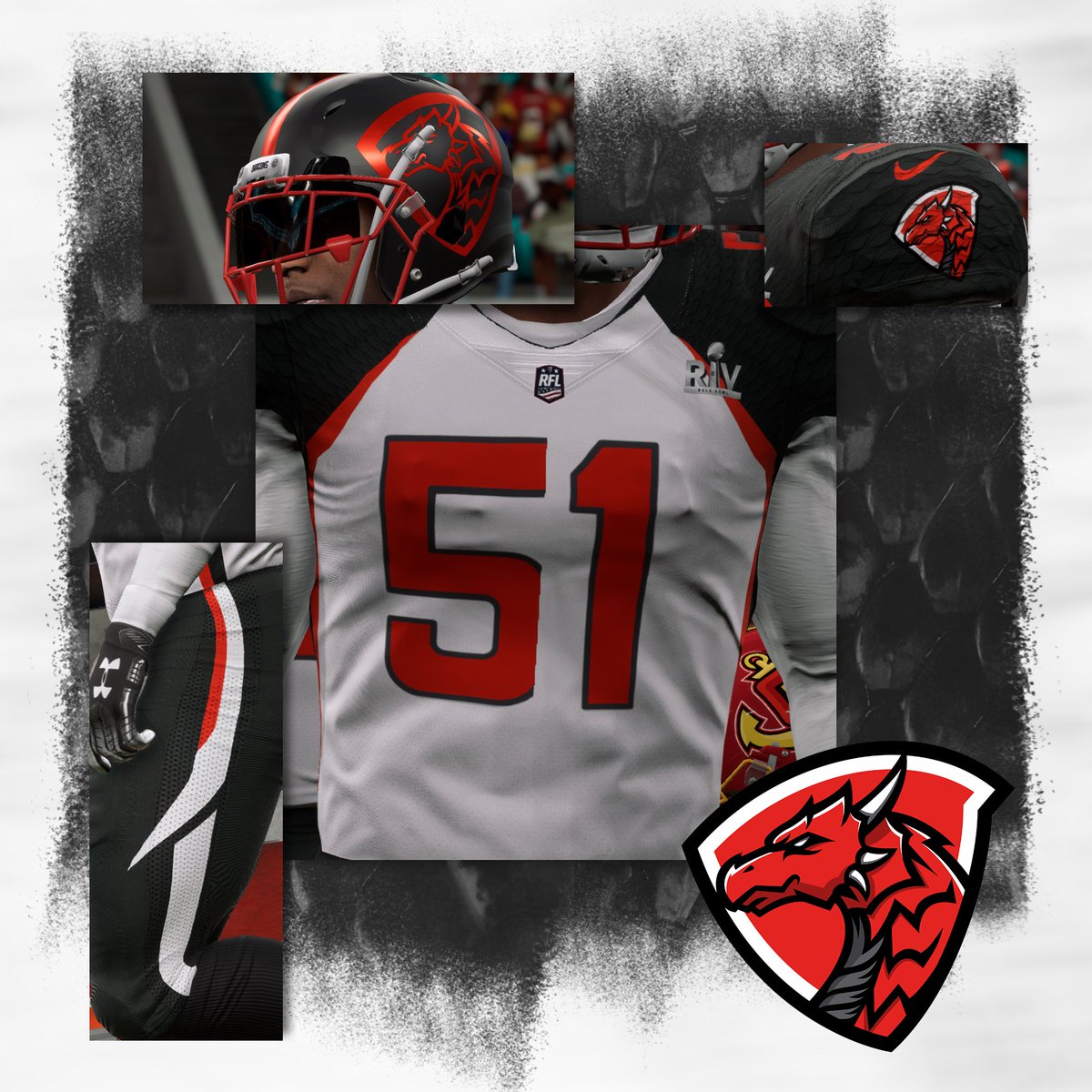 RFL_Sim_League's tweet photo. A sneak peek at the @red_diego &amp; @Explorers_RFL Relo Bowl 5 uniforms! Full uniform reveal will be tomorrow! Who’s Ready For Relocation Bowl 5 This Sunday! 🔥🔥🔥 #RFL #Season5 #RelocationBowl5 #ReloBowl #Playoffs #NewUniforms #Madden20 #ESPN #NFL #SimSports #Esports https://t.co/0iDvNGql0S