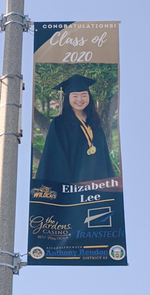 WhitneyVoice's tweet photo. Thank you to the City of Hawaiian Gardens for recognizing our 2020 graduates. Banners are located at Norwalk Blvd. between 221st and 223rd Sts.
We are so proud of them.
#HGclassof2020 #ABCstories #ABCUSD #WhitneyHighSchool #WhitneyWildcats #Classof2020 https://t.co/P8wlQ5xxz3