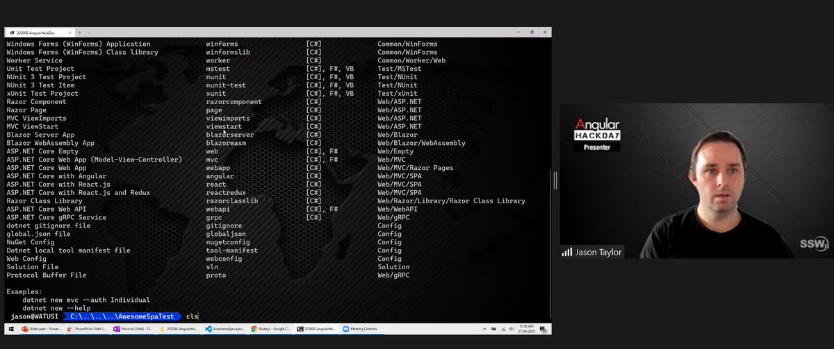 AngularHackDay's tweet image. Our Angular Hack Day is going on. Now @jasontaylordev is showing us how to buid your SPAs with Angular + .Net Core and some best practices.
Join us r.ssw.com/AngularHackDay…
#Angular #OnlineEvent