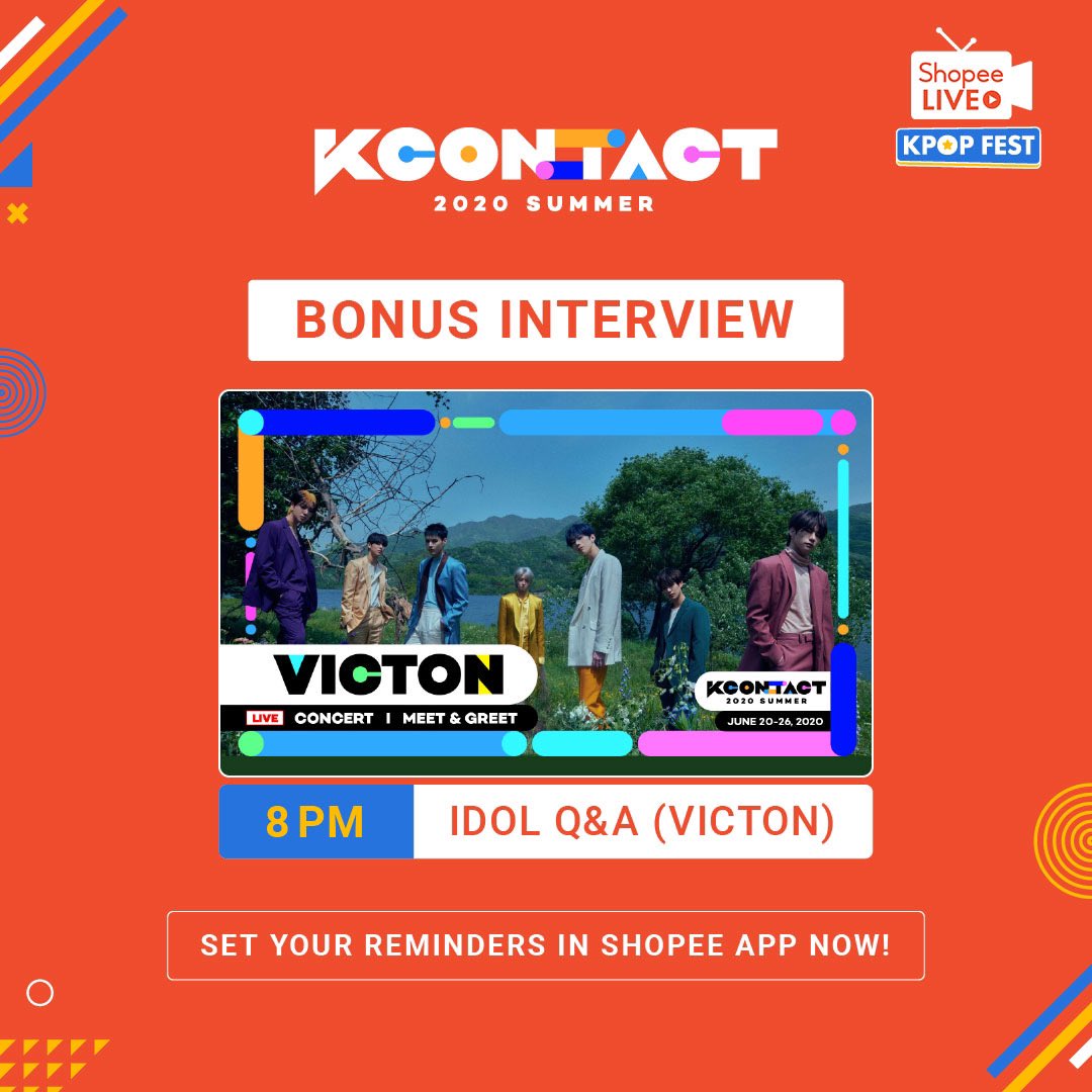 ShopeePH's tweet photo. If you are suffering from KCON:TACT withdrawal, we have a surprise for you! ๐
Join us at the afterparty on Shopee Live tonight and tune in to watch Victonโs interview at 8PM!
Tag your friends and remind them to watch yesterdayโs replay ๐ฌ
#ShopeeLiveKpopFest #ShopeexKCONTACT https://t.co/Jv7fSdwkNL