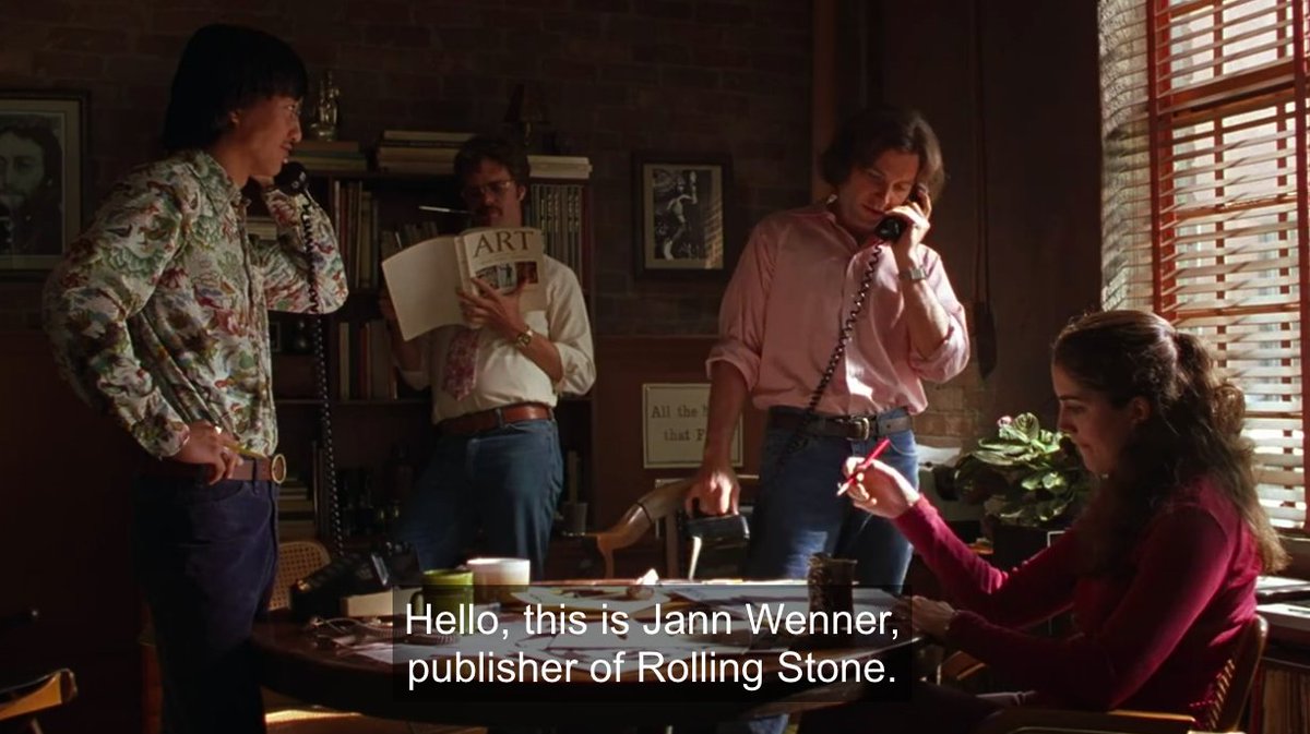 here's how to make an urgent phone call when you are Jann Wenner, publisher of Rolling Stone  #vulturemovieclub
