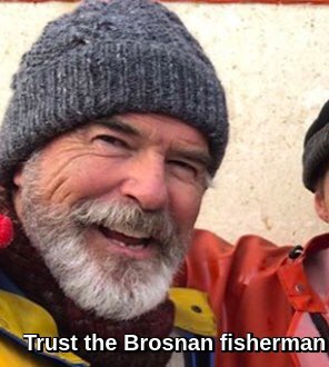 mikeDabba's tweet photo. @PierceBrosnan Bond deep undercover... money on the tux under the fishing gear. https://t.co/vUSubt2SzD