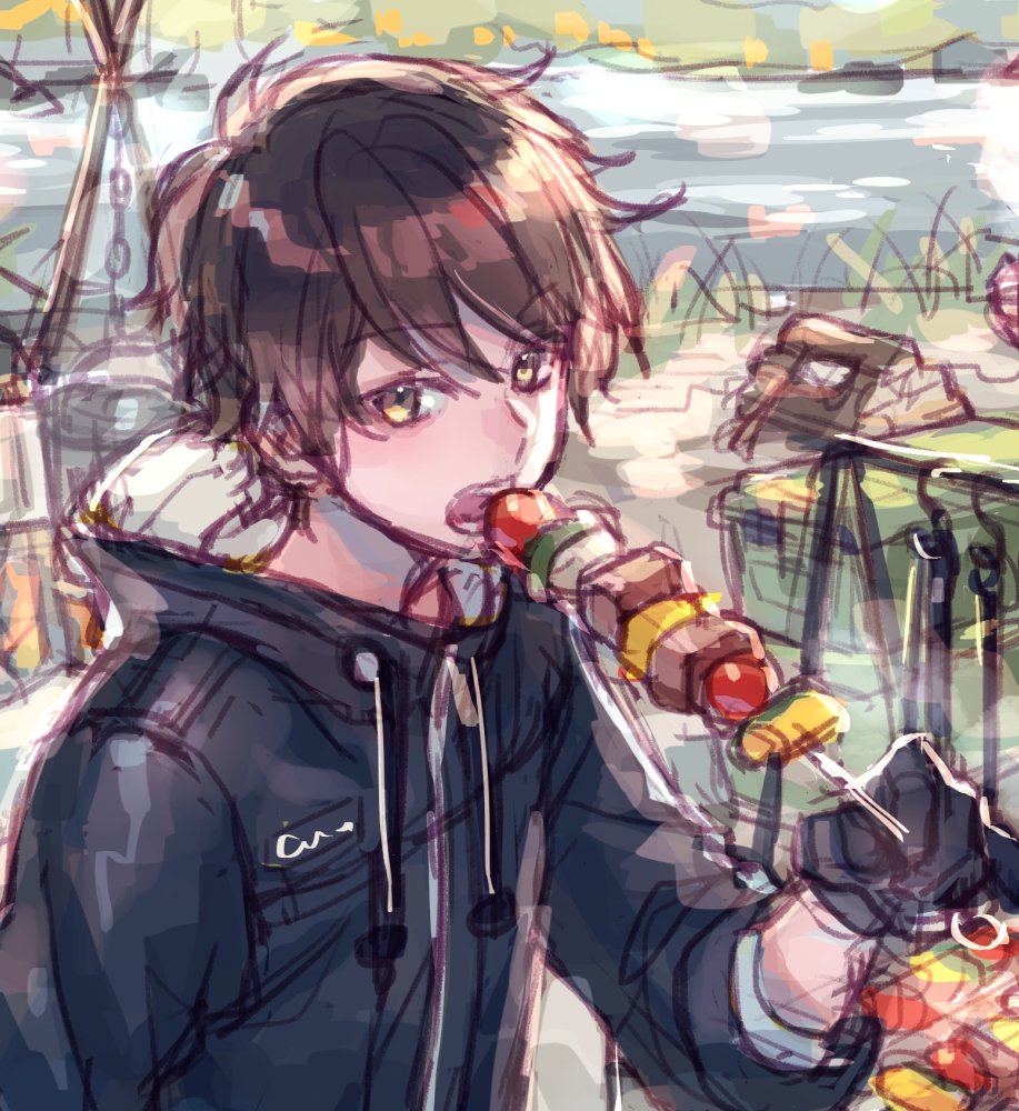 「キャンプ飯 色ラフ 」|すざく＠２月１０日発売！『天空の異世界ビストロ店』のイラスト