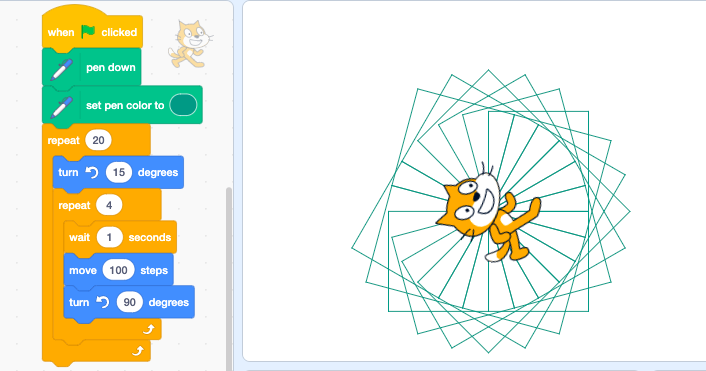 MAKECAMP_TEAM's tweet photo. As a #maker I live for connecting the dots in ways that aren't always obvious. This week in our Robots + Coding #MakeCycle we ended with learning how to #program nested loops in analog + digital #DIY #spirograph @scratch #make4good @MAKECAMP_TEAM #coding #programming #STEAM https://t.co/rh22xEIEjJ
