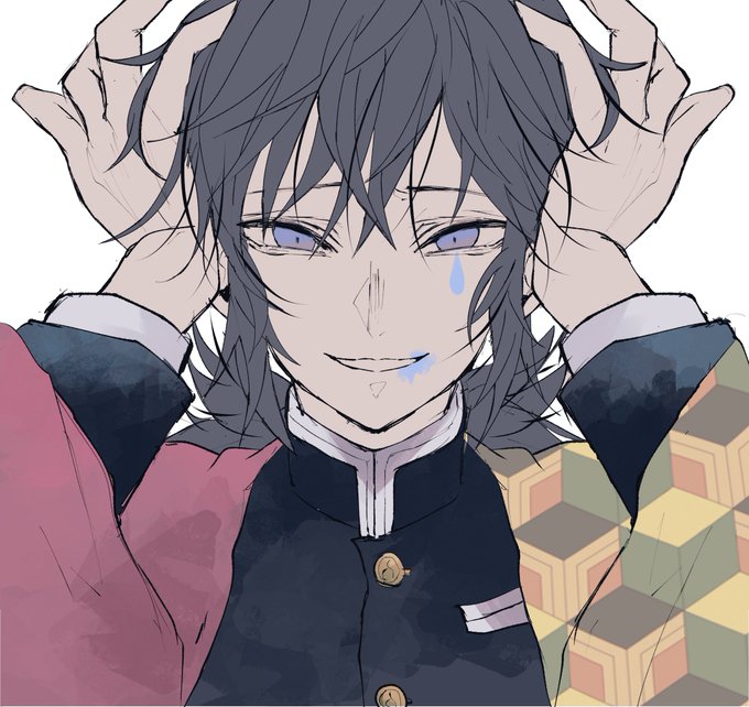 にこさんがTwitterに投稿した冨岡義勇(鬼滅の刃)のイラスト。