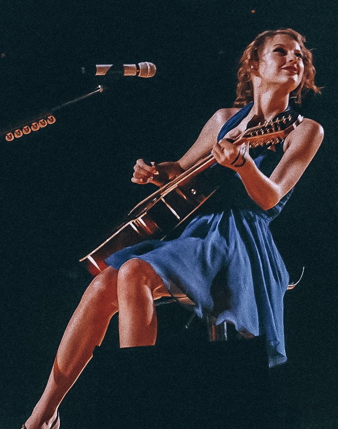 Taylor Swift with her guitar but as you scroll down you’re going in a different era (a thread)