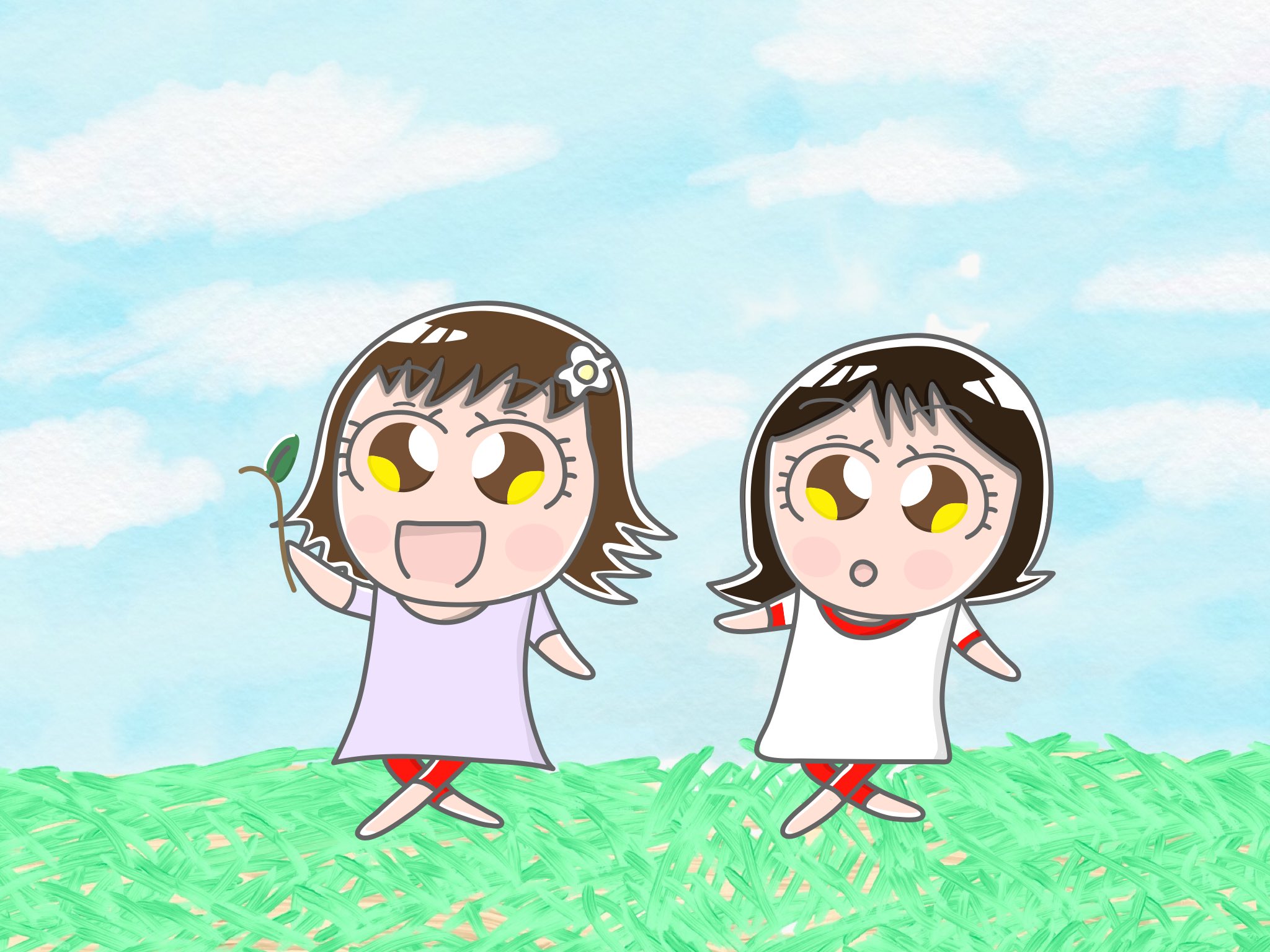 Aki かわいい子供 動物イラスト描きます 仲良しの2人が何か冒険が始まるようだ イラスト 毎日イラスト 芸術同盟 幼稚園 保育園 仲良し 子供 アート 女の子 かわいい 可愛い絵を描く同盟 T Co Mxxj0sqkei Twitter