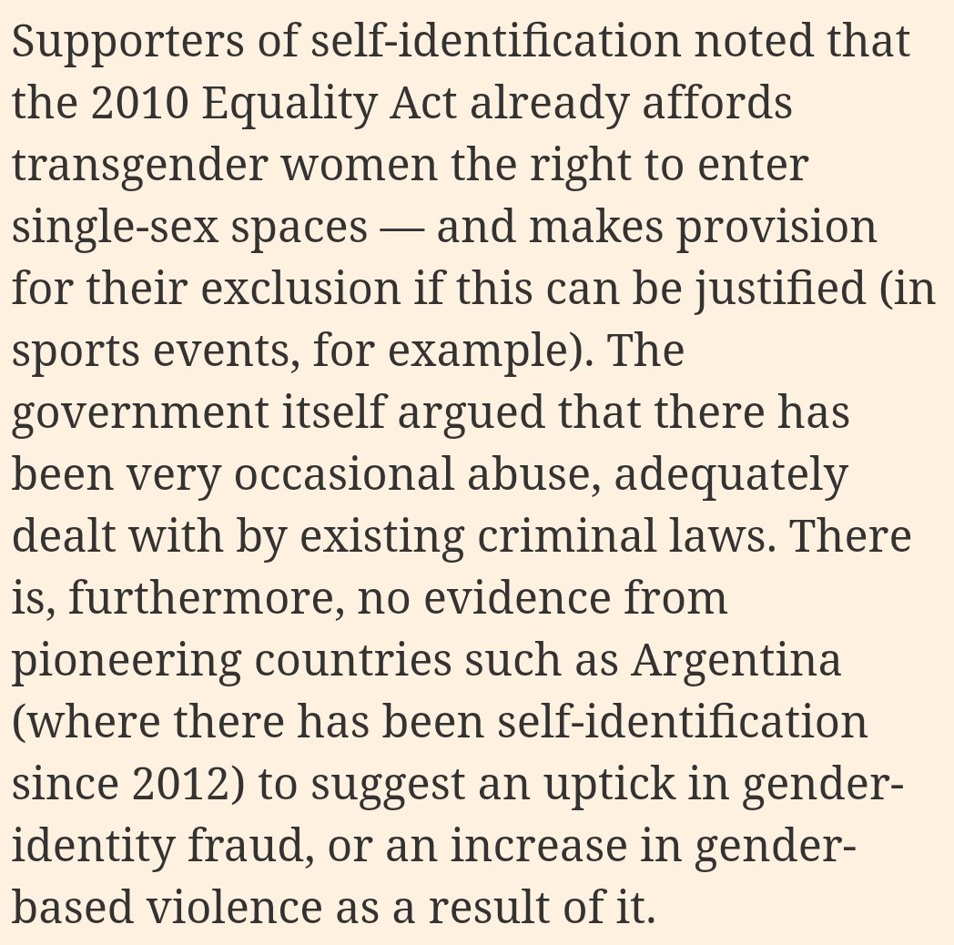 There is too little interest in the actual experience of what self-id means in countries that have adopted it.(There is an appalling avalanche of sexual violence against women in the UK. But the evidence does not suggest it has anything to do with self-id.)