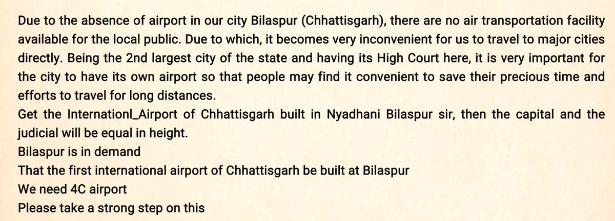 to_alpana's tweet photo. Bilaspur is in damand of International airport #bilaspur 
@narendramodi  @PMOIndia @AmitShah @rajnathsingh @iAtalShrivastav @shailesh30cvru @ArunSao3 @sudiepshri @AirportBilaspur @to_alpana https://t.co/e1KTE3Ylti