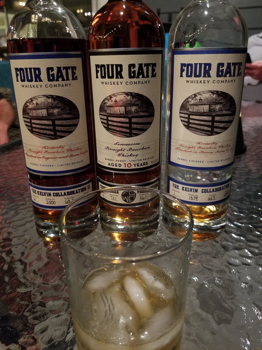 BluegrassBarrel's tweet photo. So we did a #fourgate tasting. Batch 6 at 126.4 proof was hands down the favorite. Buttery as hell. https://t.co/dlKB9Guqiq