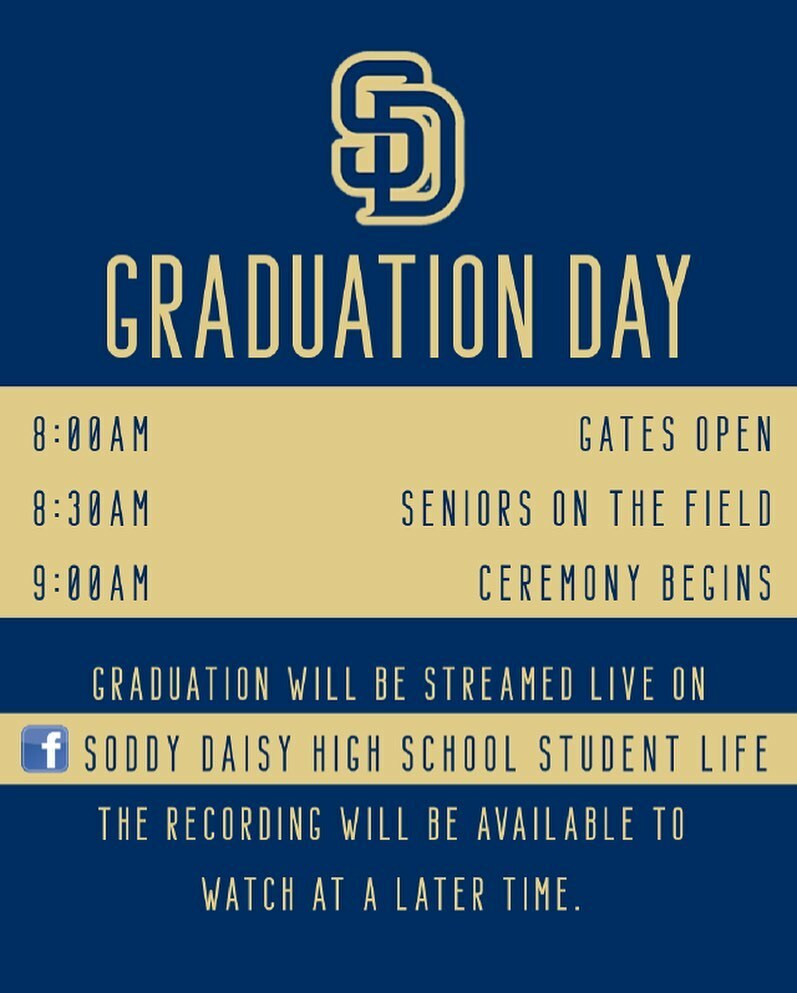 sdhs_sga's tweet photo. Graduation Day Reminders!  #sdtrojans #classof2020 #setyouralarmclock https://t.co/SbIDMRBumk https://t.co/S8P3Wm6zuT
