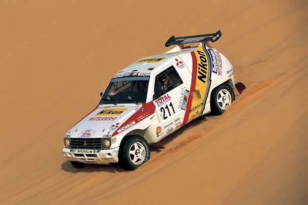 1992年のパリダカ総合優勝車のパジェロプロトタイプ。 普段は三菱の