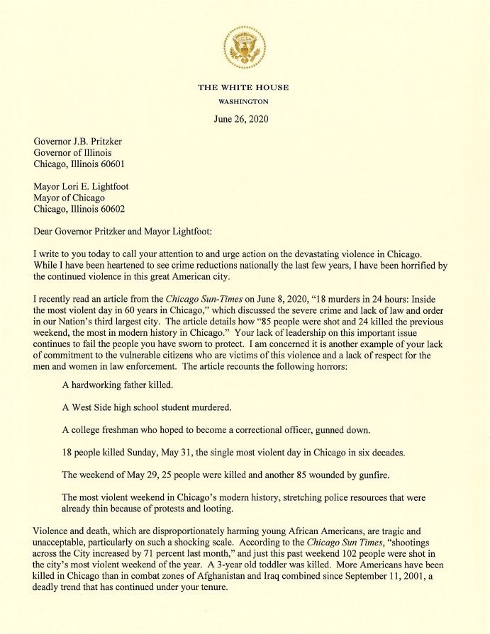 RepLaHood's tweet photo. Last weekend was one of the most violent in modern history for Chicago, resulting in the senseless killing of a 3-year old child.

President @realDonaldTrump is exactly right. The people of Illinois and Chicago need real leadership, and deserve better. Read @POTUS’ letter: https://t.co/wSHs0l067K