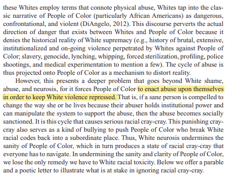 You guys. It& #39;s getting even crazier."It is this cycle that causes serious racial cray-cray."A parable about "Poor White Man" and some poetry come next. Not making that up.