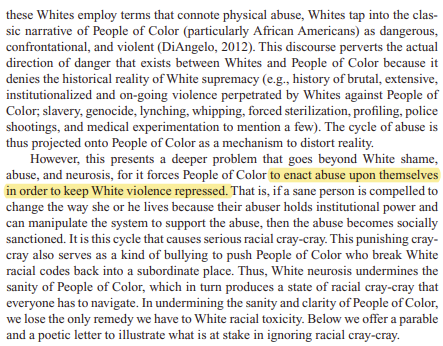 You guys. It's getting even crazier."It is this cycle that causes serious racial cray-cray."A parable about "Poor White Man" and some poetry come next. Not making that up.