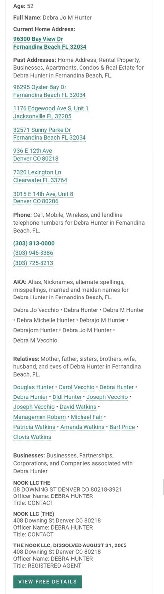 Debra Veccio Hunter of 96295 Oyster Bay Dr. Fernandina Beach FL. here's your Her and her husband Douglas R. Hunter III rent out properties and run Going Coastal Properties LLC. 