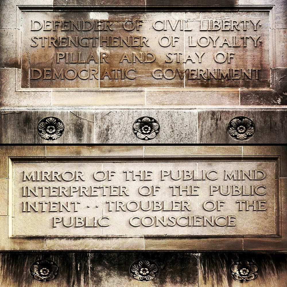 Finally, the journalist's relationship with the public: mirror, interpreter, and "troubler of the public conscience." I want to make sure I think about this every day.