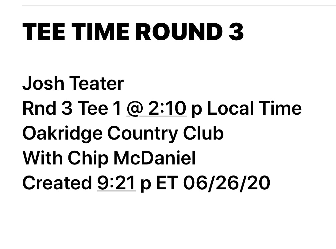 jteater12's tweet photo. Day 3 @UTChampionship tomorrow and a couple KY boys firing down at 210. https://t.co/oXSdiZPTTQ