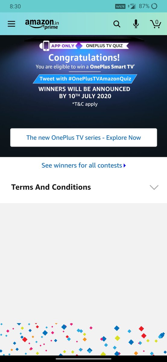 ASanthoshmani's tweet photo. #OnePlusTVAmazonQuiz 
Thanks giving an opportunity to participate in this great Quiz from #OnePlus https://t.co/Hlldhqg46T
