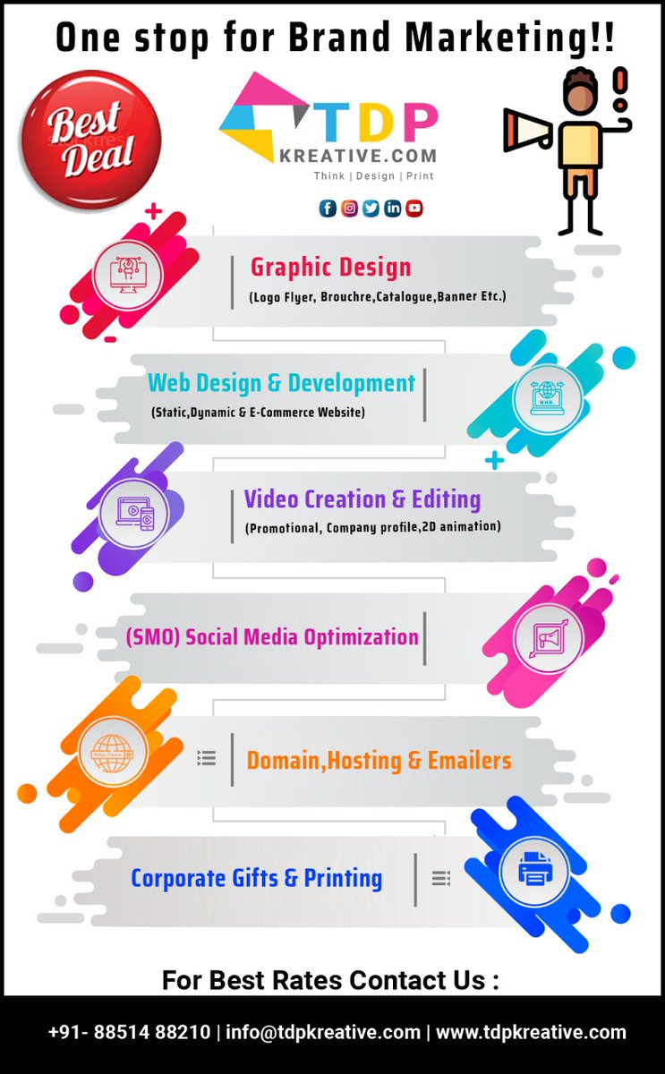 KreativeTdp's tweet photo. Use Internet as a Boom letting Your Business run online !!
One Stop for Brand Marketing !!
for details contact us : +91-8851488210
info@tdpkreative.comi | https://t.co/PmGdqG6py0
#graphicdesign #webdesign #webdevelopment #tdpwork #socialmediaservices #printing #corporategifts https://t.co/83Q29xWEfq
