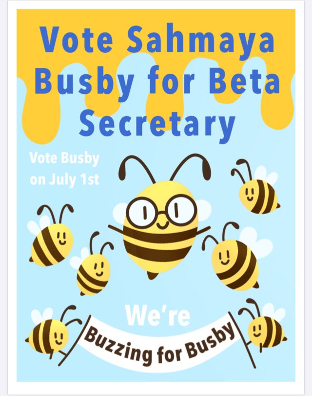 GooseCreekBeta's tweet photo. VOTE FOR SAHMAYA ON JULY 1st!!! ❤️🐝@busby4betasec #nationalbetaclub #betacon20 #betacon2020 #betaclub #buzzingforbusby #keepthehivealive https://t.co/LaWKYonKMP