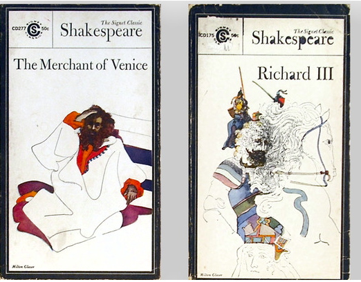 Milton Glaser (1929-2020). Shakespeare is intertwined in my mind with the covers he did for the Signet paperback editions.