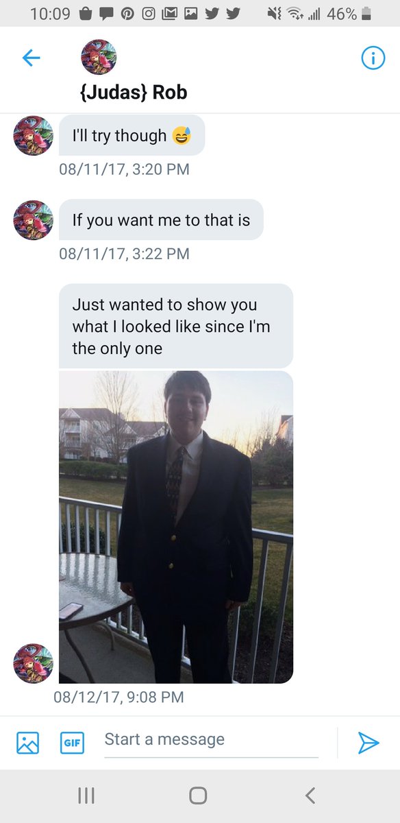 But he was very strange with me even sending me a pictire of himself for no reason whatsoever. Im grateful that it wasn't a nude, but it was still very unwarranted and not even a conversation. He tried to be all "lovey dovey" with us on the GC and made a lot of us uncomfortable.